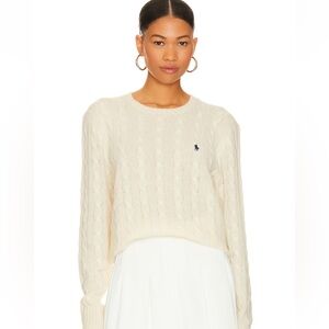 Polo Ralph Lauren Cable Knit Wool & Cashmere Sweater - XL, White/Cream